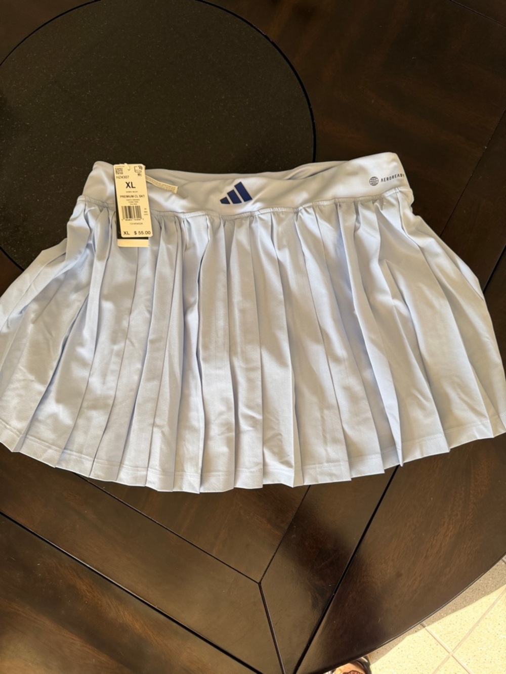 adidas Pale Blue Pleated Athletic Skort
